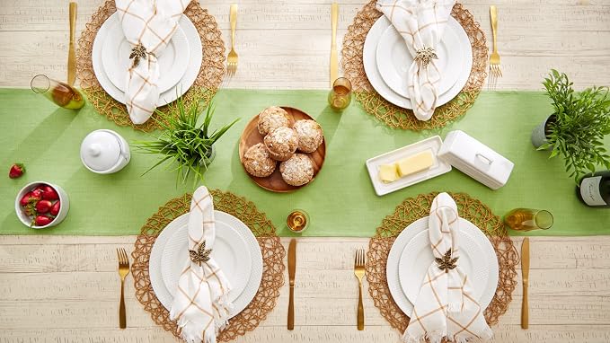DII Everyday Collection, Fringed Solid Tabletop, Table Runner - Image 8