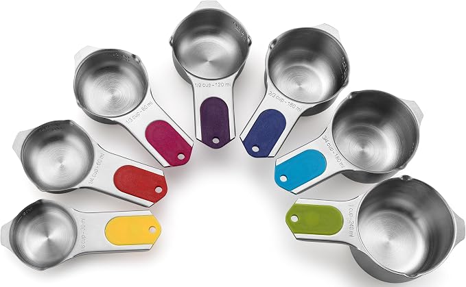 Spring Chef Magnetic Stainless Steel Measuring Cups Set of 7, Dishwasher Safe by SpringChef