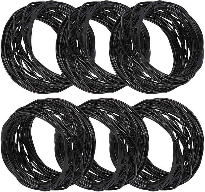 ITOS365 Handmade Round Mesh Black Napkin Rings Holder - Image 3