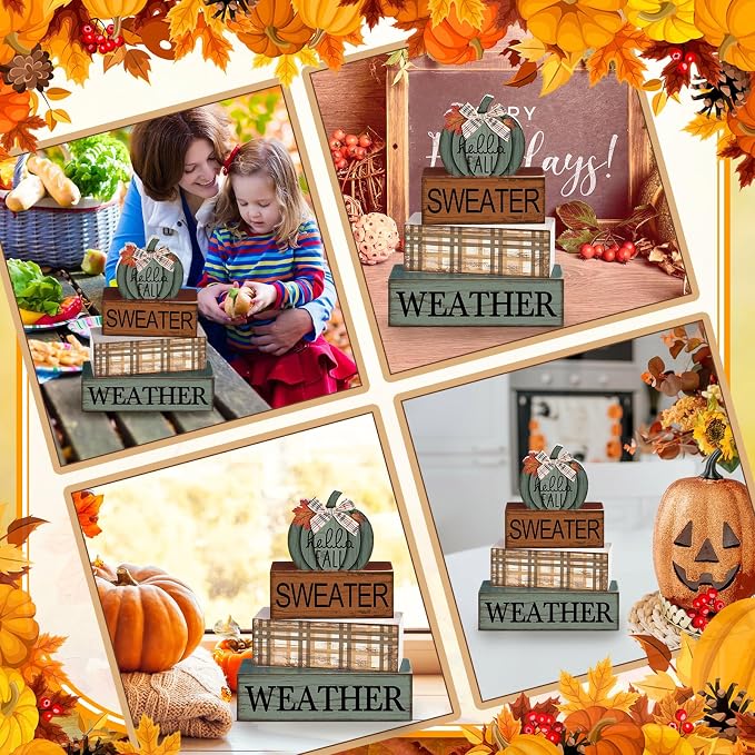 Moucuny 4 Pcs Thanksgiving Pumpkin Decor Fall Decorations - Image 5