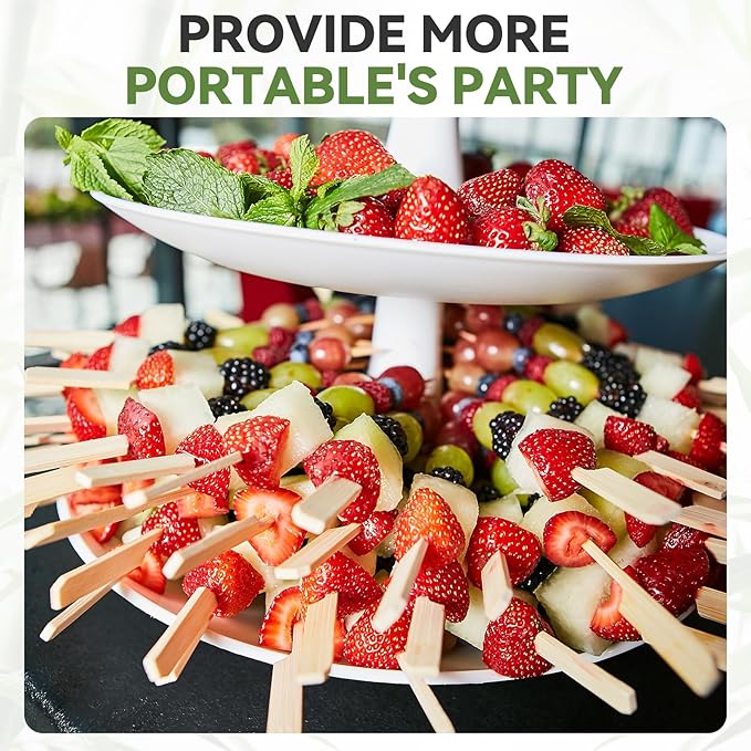 100PCS Cocktail Picks, Fancy Toothpicks for Appetizers, Decorative Skewers for Appetizers Drinks Party Fruit,4.7 Inch Long Wooden Bamboo Paddle Food Sticks Charcuterie Boards Accessories