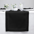Solino Home 100% Linen Table Runner Black, Classic Hemstitch 14 x 144 in | by SolinoHome