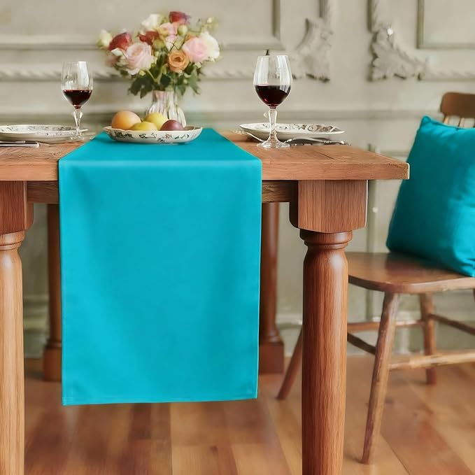 FOLINS&HOME Teal Waterproof Decorative Table Runner 60 Inches Long | 210GSM by FOLINSHOME