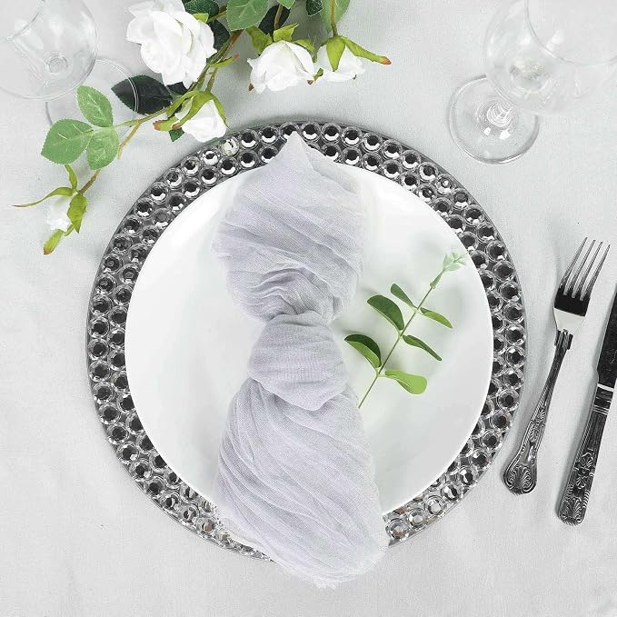 Efavormart 5 Pack 24"x19" Silver Gray Matte Gauze Cheesecloth Napkins, Soft - Image 7