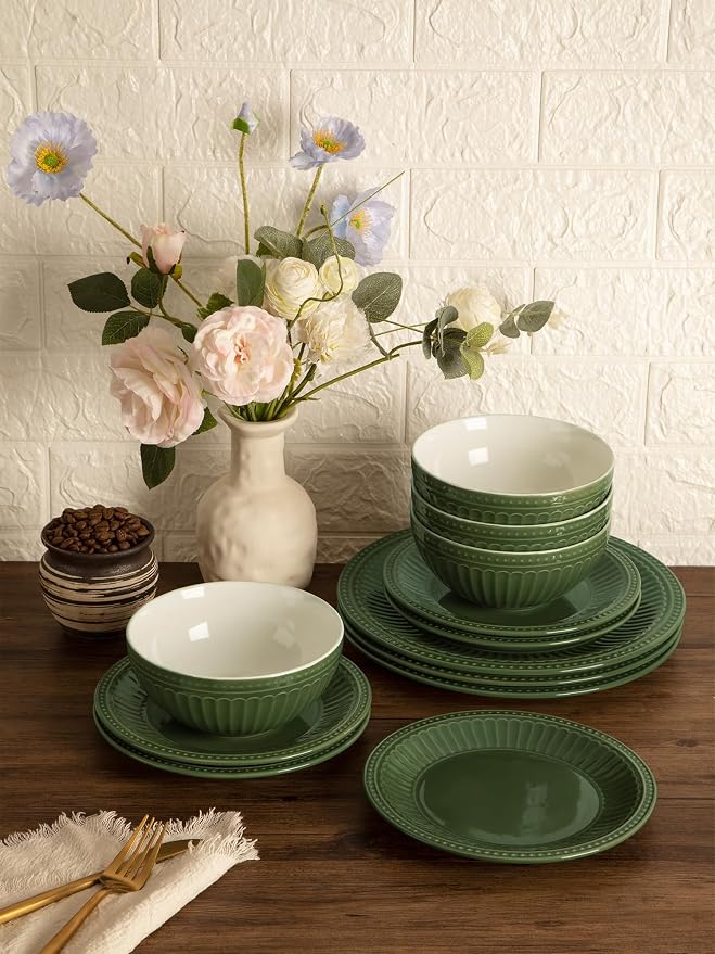 Famiware Ceramic Plates and Bowls Sets, Handmade Dishes Dinnerware - Image 2