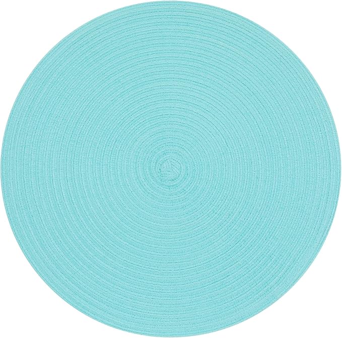 SHACOS Round Placemats Set of 4 Washable 15 inch Round Table Mats Cotton by SHACOS