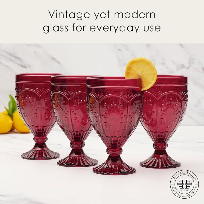 Fitz and Floyd Trestle Glassware Ornate Goblets - Image 8