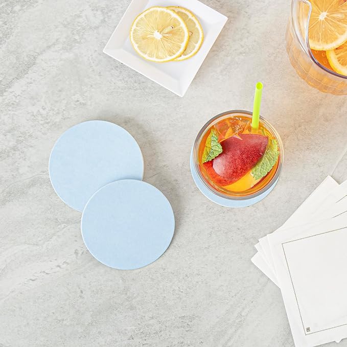 Restaurantware Paper Coasters 100 Pack of 3.5 Inch Disposable Beverage Coasters Absorbent for Hot and Cold Drinks Black Coffee Cup Essentials for Table Decor, Kitchen, Home Patio or Living Room