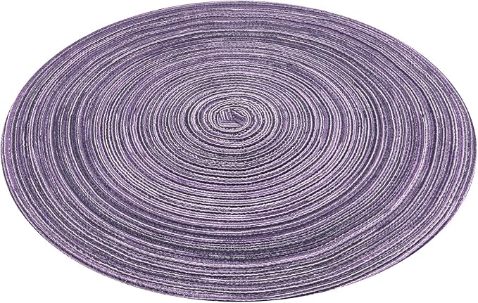 SHACOS Round Placemats Set of 4 Round Table Placemats Braided Cotton Place Mats - Image 2