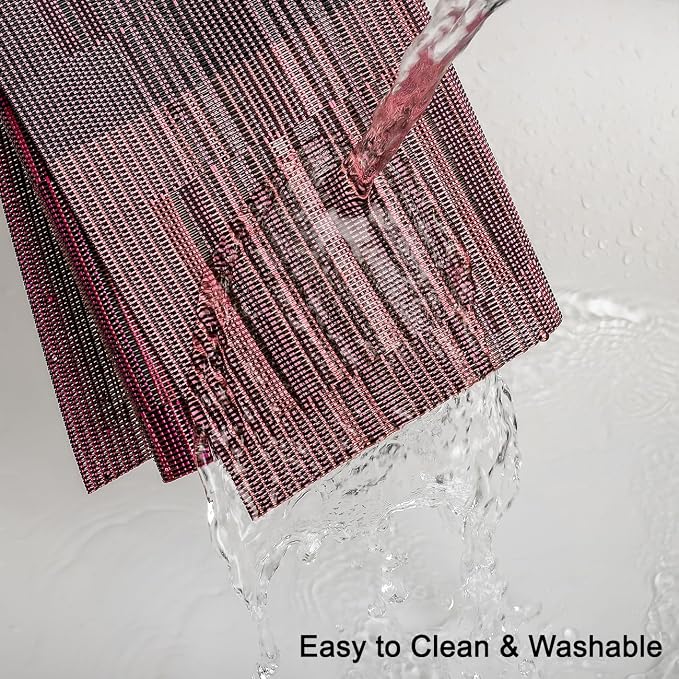 Table Runner 53 Inches Long, Vinyl Woven Farmhouse Table Runners | Washable - Image 3