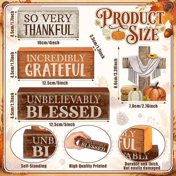 Moucuny 4 Pcs Fall Table Decoration - Image 2