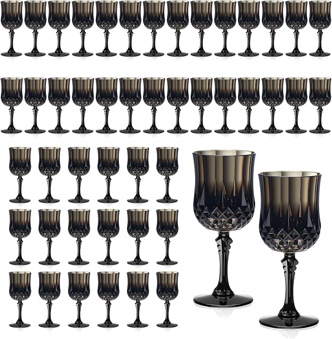 XUWAIDSGN 7oz Plastic Vintage Wine Glasses Drinking Glasses Unbreakable Wedding by XUWAIDSGN