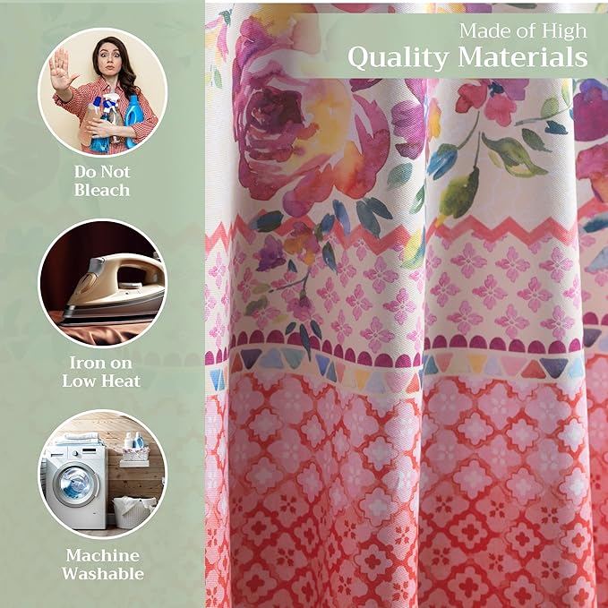 Maison d' Hermine Table Cloth Round Table 100% Cotton 63 Round Inches Tablecloth Reusable Decorative for Dining Room Farmhouse Home Valentines Day Decorations Spring Summer - Rose Garden