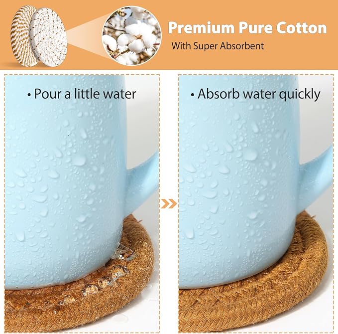 8 Style Drink Coasters with Holder, Absorbent Coasters - Image 5