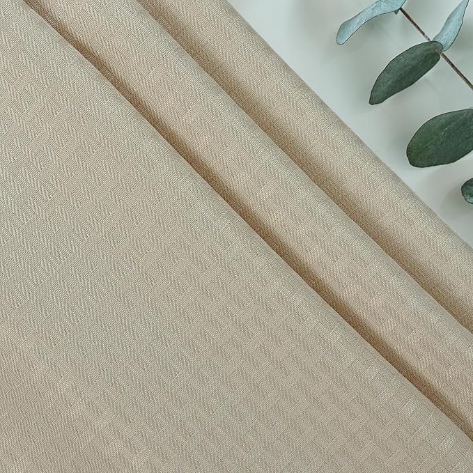 maxmill Rectangle Tablecloth Weaved Pattern Waterproof Spillproof Wrinkle Free Table Cloth, Kitchen Dining Tabletop Decoration, Fabric Table Cover for Holiday Parties, 52 x 70 Inch, Natural