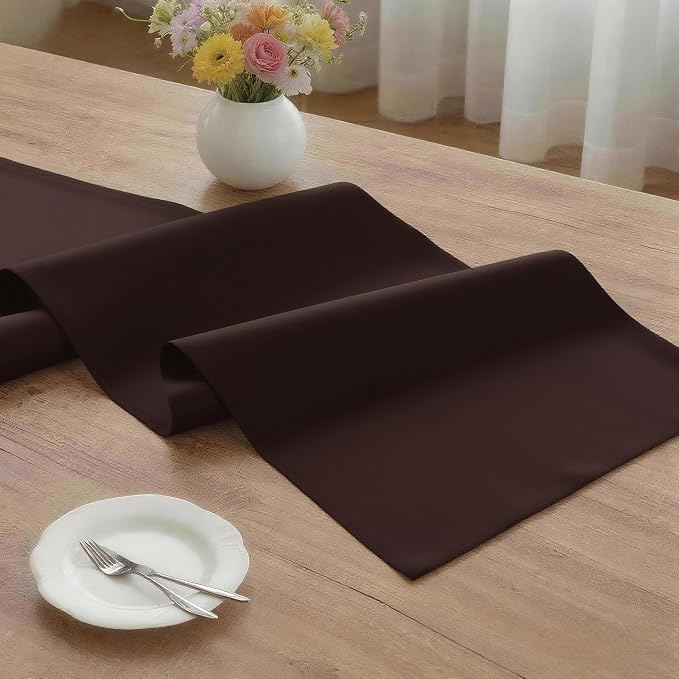 MEANMOY Brown Table Runner 48 Inches Long Waterproof Washable Table Runners | - Image 3