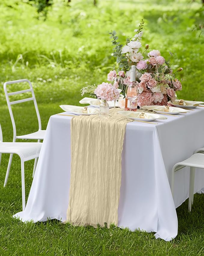 Pureegg 2-Pack Cheese Cloths Table Runner, Baby Shower, Wedding and Farmhouse - Image 7