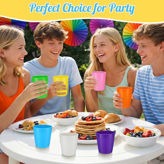 Eccliy 36 Pcs Kids Cups Bulk, 8 oz Plastic Toddler Drinking Cups Unbreakable - Image 5