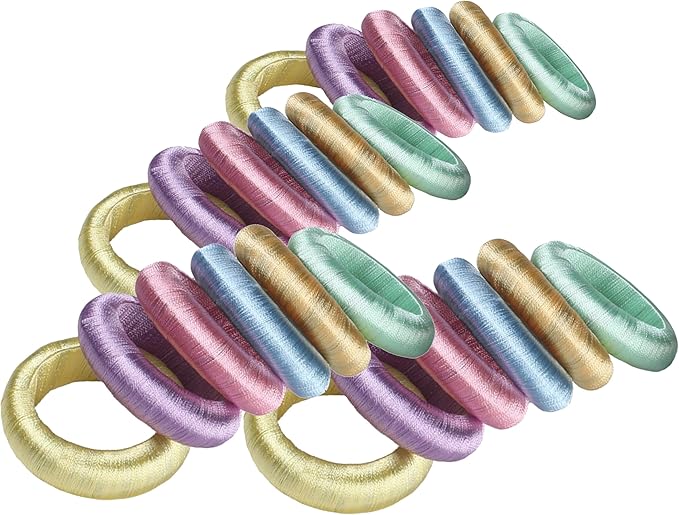 ALPHA Living HOME 24-Piece Yarn Wrap Napkin Rings - Decorative Napkin Rings,Bulk Napkins - Modern Table Décor for Every Occasion - Wedding Holidays Dinners Party Everyday Use (Multi Pastel)