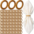 Thenshop 100 Pcs Decorative Wooden Napkin Rings Bulk Exquisite Round Dining by Thenshop