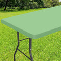 Smiry Rectangle Tablecloth, Elastic Fitted Flannel Backed Vinyl Tablecloths for 4ft Folding Tables, Waterproof Wipeable Table Covers for Indoor, Outdoor, Picnic and Camping (Sage Green, 30"x48")