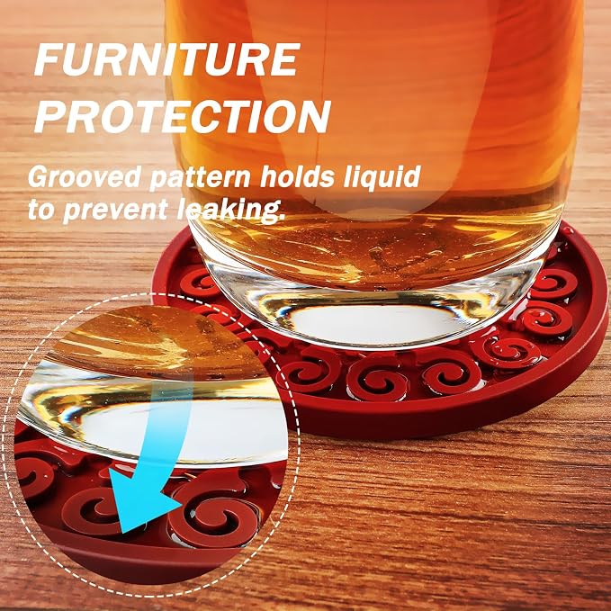 Silicone Coasters for Drinks, Resistant Reusable Drink Coasters-Great Gift for - Image 4