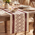 Artoid Mode Red Stripe Diamond Woven Table Runner 12x60 Inch | Holiday by ArtoidMode
