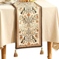 bilin gaier Designer French Linen Table Runner, Floral Pattern, Dining Table by bilingaier