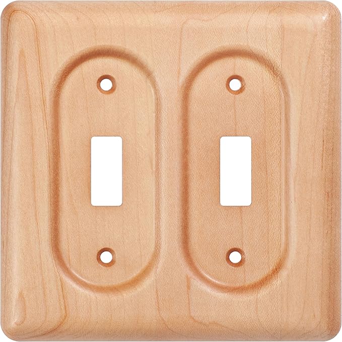 Elegant Maple Wood Cover For Double Toggle Light Switch Plate Durable And Stylish Switch Plate Replacement