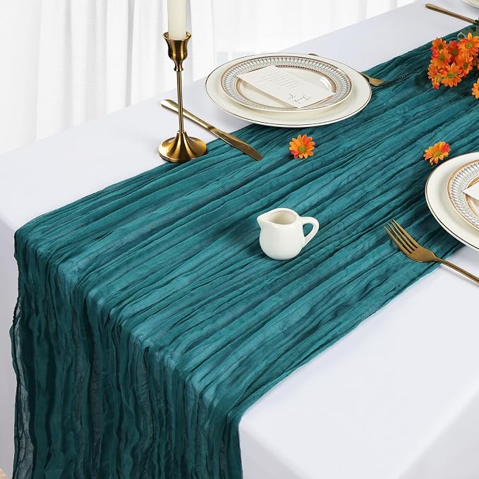 6 Pack Teal Cheesecloth Table Runner 10Ft Gauze Cheese Cloth Table Runner - Image 4