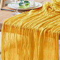 Cheesecloth Table Runner 10FT Gold Boho Gauze Rustic Sheer Table Runners | by Xiomot