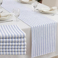 6 Pcs Blue and White Stripe Table Runner, 13 x 72 Inch | Linen Kitchen Dining by Unknown