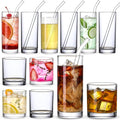 Glass Cups with Glass Straws, 12oz Highball & Rock Drinking Glasses, Everyday by MakeLifeBetterEasier