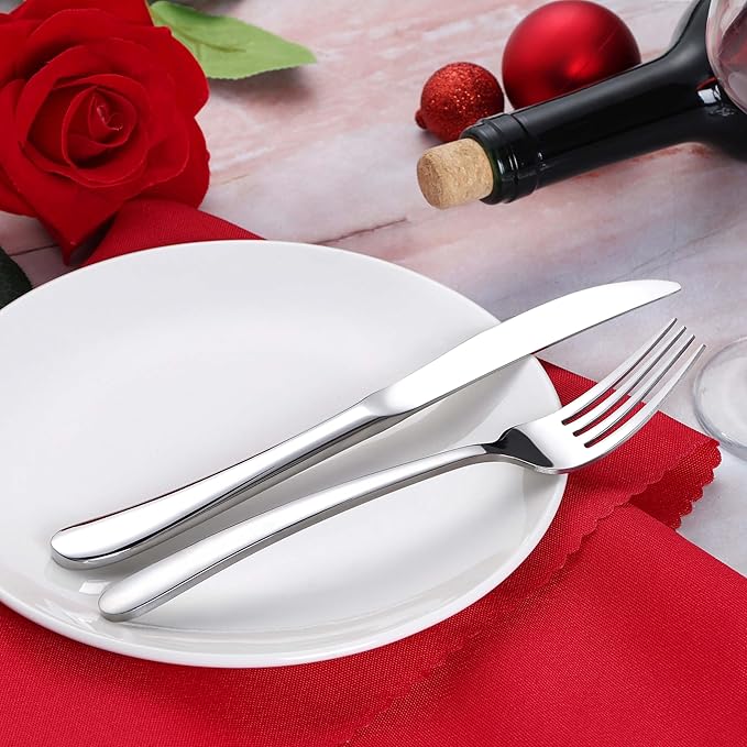 Onader 60 Piece Heavy Duty Silverware, Cutlery Set for 12, Stainless Steel Flatware Set