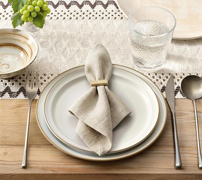 Macrame Side Trim Boho Woven Table Runner, Chocolate 12x90 Inch | Crochet - Image 2