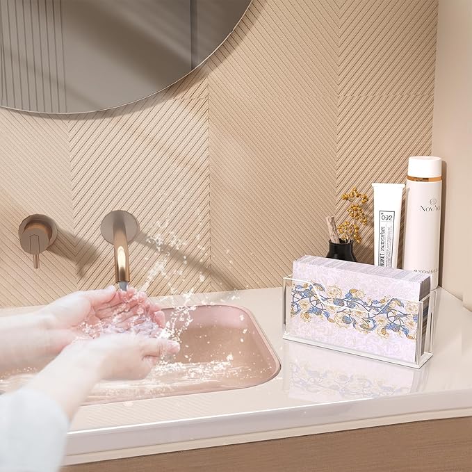 Transparent Acrylic Napkin Holder Clear Guest Paper Disposable Hand Towel Dispenser Tray Organizer For Table Home Kitchen Restaurant and Hotel Business