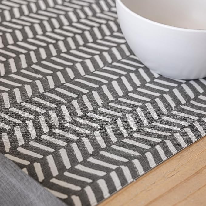 over&back 18x108 Hand-Blocked Printed Cotton Table Runner - Image 9