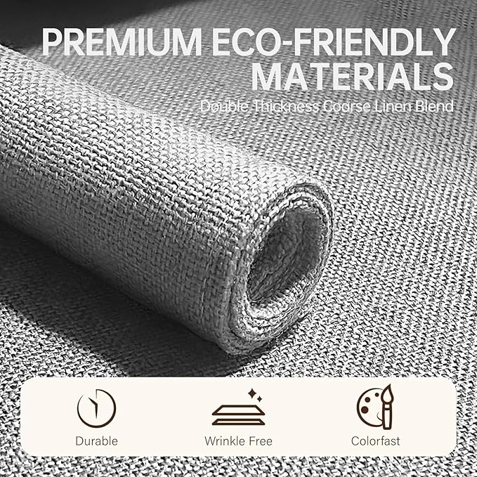 Blue Forest Placemats Set of 4, Dual-Layered Thickened Faux Linen Table Mats Heat Resistant Machine Washable Wrinkle Free Place Mats for Kitchen Dining Outdoor/Indoor (Cream Beige)