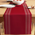 Encasa XO Table Runner, Yarn Dyed Ribbed Cotton 13"x72" | Ladder Red, 12-Ply by EncasaXO