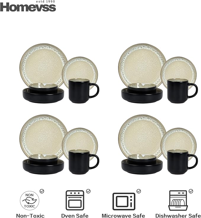 HomeVss 20-Piece Dinnerware Set - Image 5
