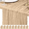Pesonlook Cheesecloth Table Runner Beige, 10 Pack 17.7x108 inch, Long | Rustic by Pesonlook