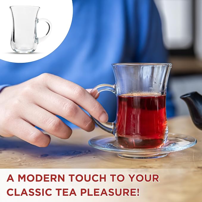 Tea Glasses with Handle Set of 48, Small Clear Glass Tea Cups - Image 5