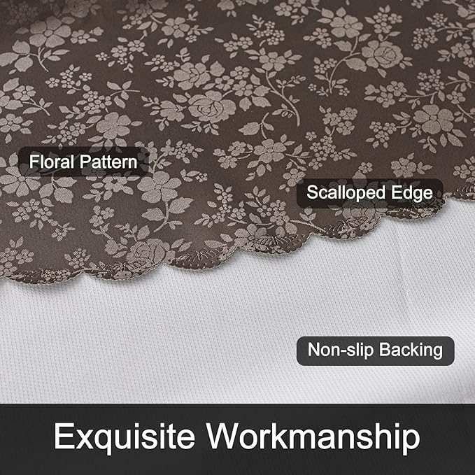 Smiry Round Table Cloth, Waterproof Heavy Duty Vinyl Tablecloths, Wipeable Washable Table Cover for Kitchen and Dining Room (Coffee, 60" Round)