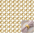 Set of 100 Napkin Rings Metal Gold Circular Napkin Ring, Napkin Rings Bulk by FCDECOR