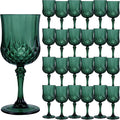 24Pack Plastic Wine Glasses, 7oz Vintage Goblets by LEYIQU