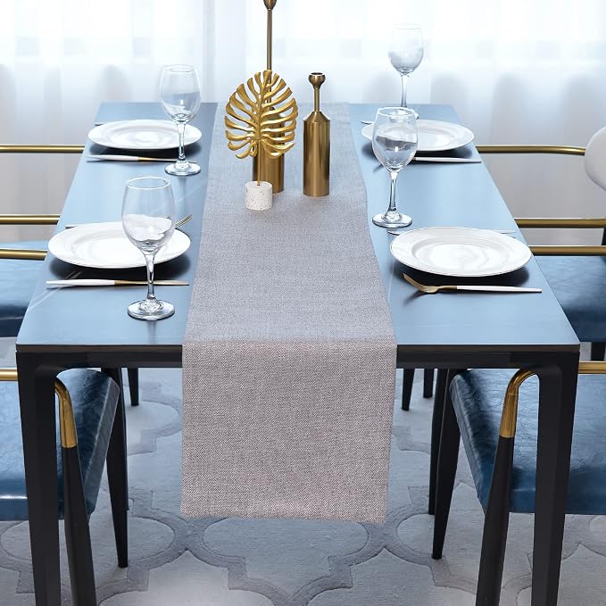 Dinning Table Runner Cloth 12 x 60 Inches Farmhouse Kitchen Coffee Burlap Table - Image 2