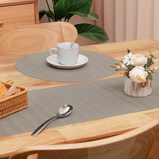 Table Runner 72 Inches Long, Vinyl Woven Heatproof Table Runners | Washable - Image 4