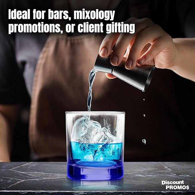 Whiskey Glasses by Libbey 10 oz. Set of 10, Bulk Pack - Heavy Base Old Fashioned Glass, Perfect for Scotch, Bourbon, Whiskey, Cocktail - Blue