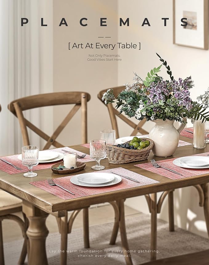 Leetaltree Gradient Pink Woven Placemats Set of 24 - Image 8