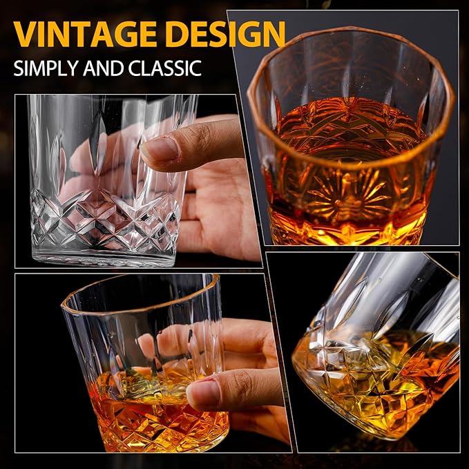 Yungyan 48 Pcs Plastic Clear Whiskey Glasses, 10 oz Unbreakable Reusable Old - Image 4